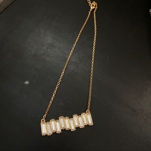 Touchstone crystal golden bar necklace